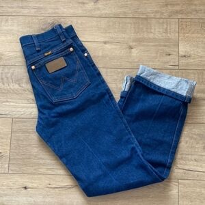 Wrangler Demin Jeans Blue Straight Classic Rodeo Cowgirl Equine Horse Sport